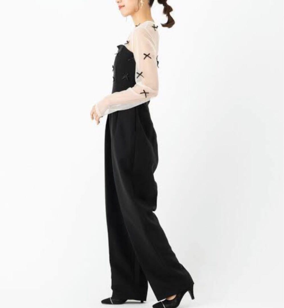 LAGUNAMOON ラグナムーン LADYリボンパンツドレス 黒 オケージョン