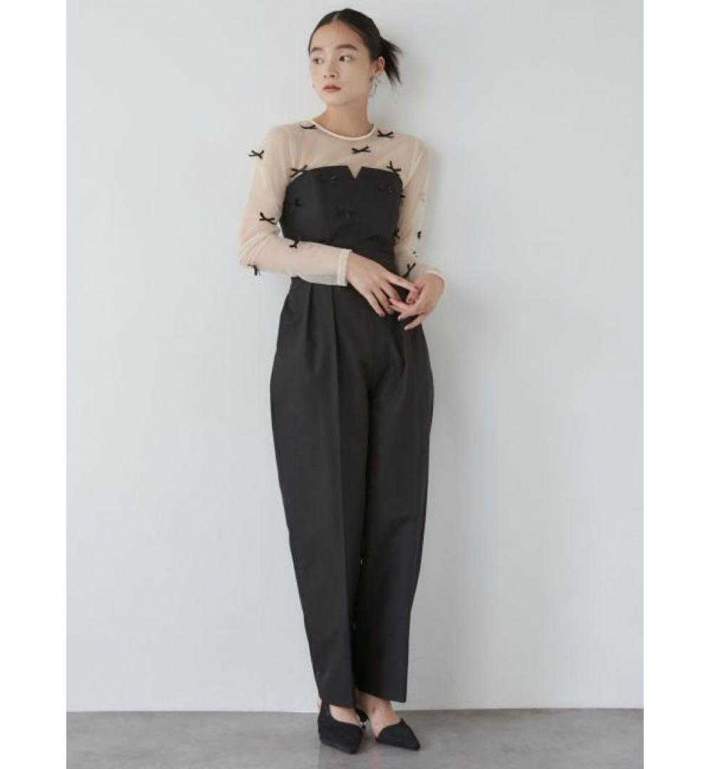 LAGUNAMOON ラグナムーン LADYリボンパンツドレス 黒 オケージョン