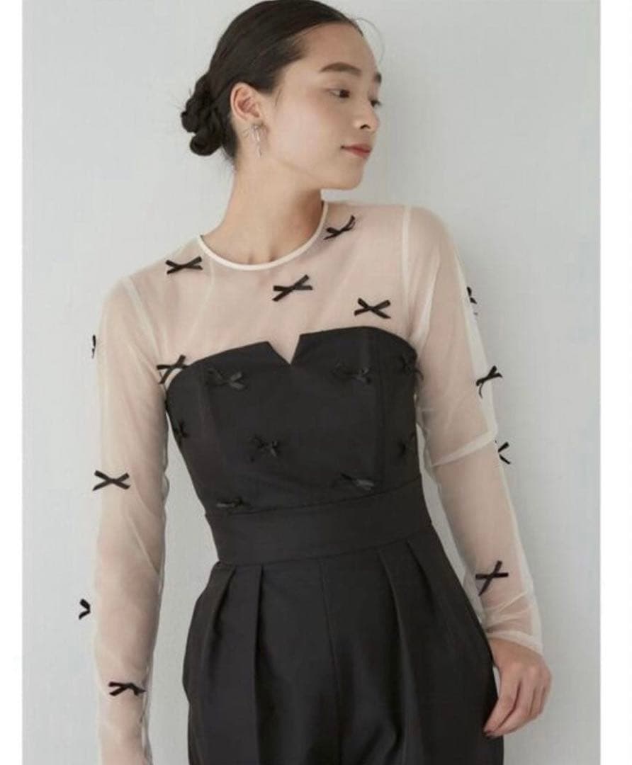 LAGUNAMOON ラグナムーン LADYリボンパンツドレス 黒 オケージョン