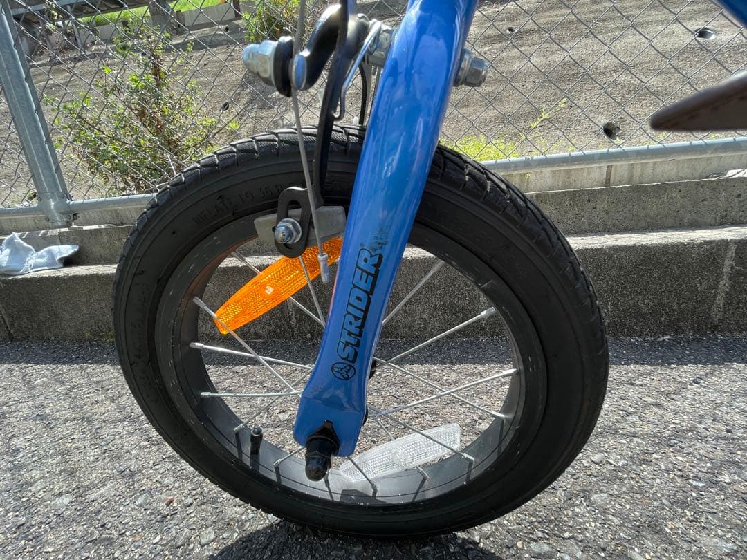 田んぼ様STRIDER 14x バランスバイク 青　正規キックスタンド付