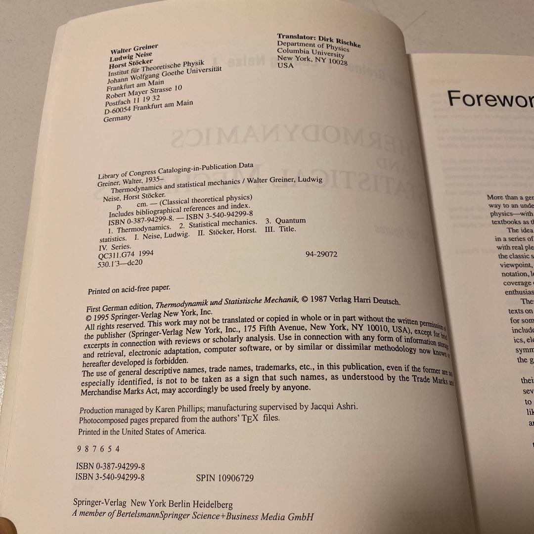 洋書 THERMODYNAMICS AND STATISTICAL MECHANICS