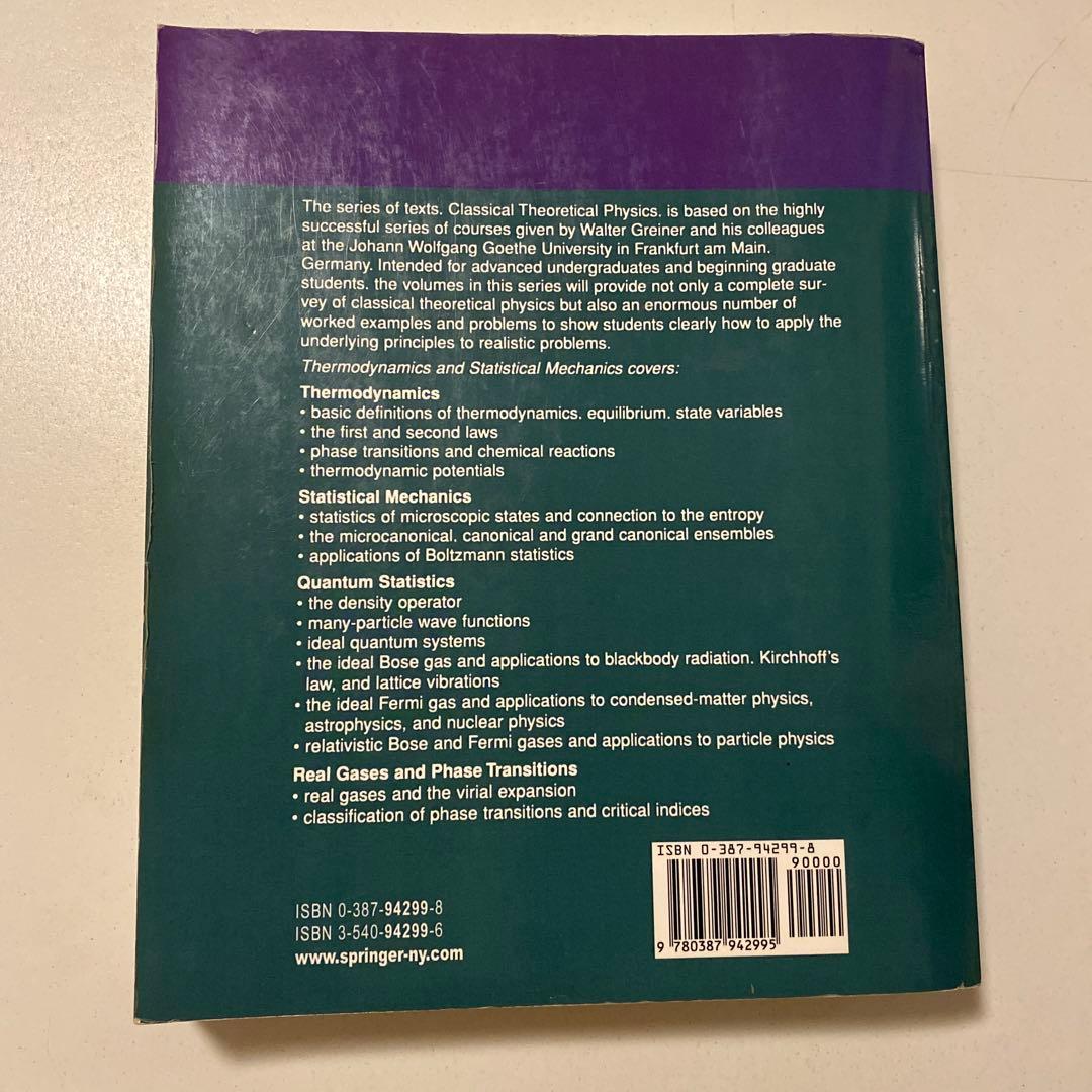 洋書 THERMODYNAMICS AND STATISTICAL MECHANICS