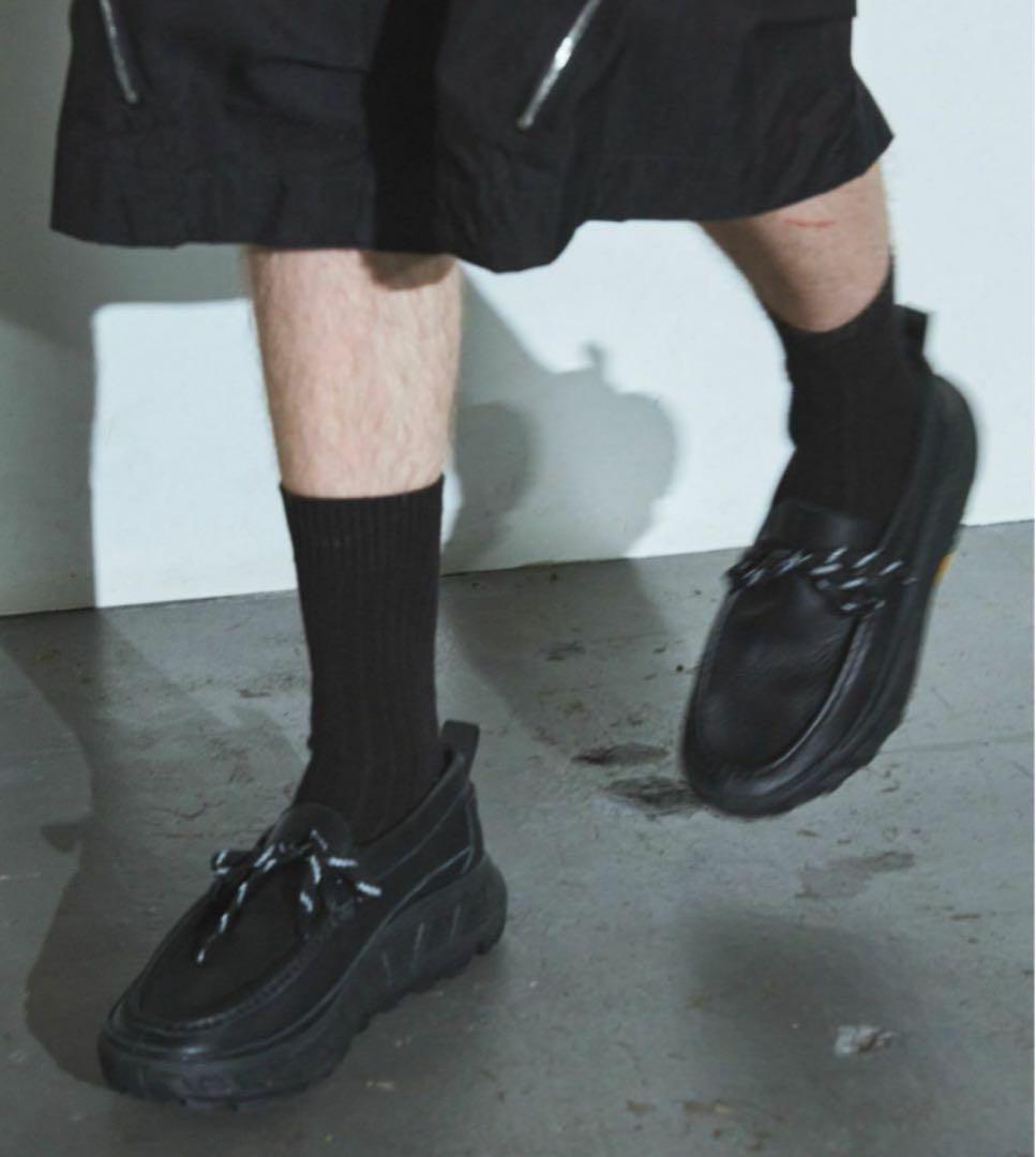 ボリュームVIBRAMソールリアルレザーモカシンスニーカー　42