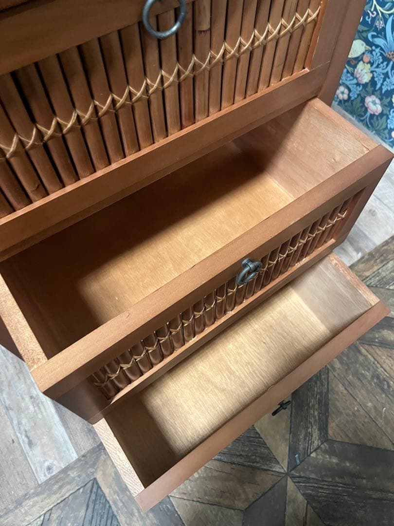 なみだ雨＊アジアン チェスト バンブー インテリア 箪笥 昭和レトロ