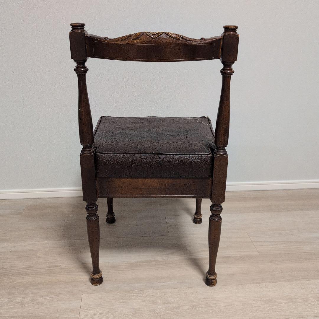 ダークブラウン 木製デスクチェア