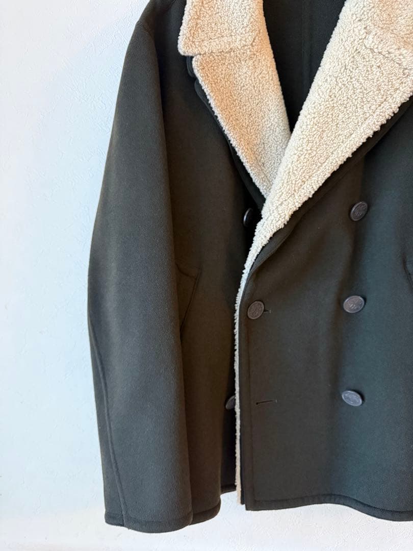 エルメス　カシミヤPコート　サイズ54 ラムスキンボア付き　状態極上