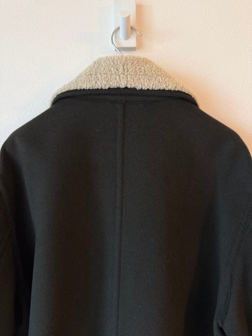 エルメス　カシミヤPコート　サイズ54 ラムスキンボア付き　状態極上