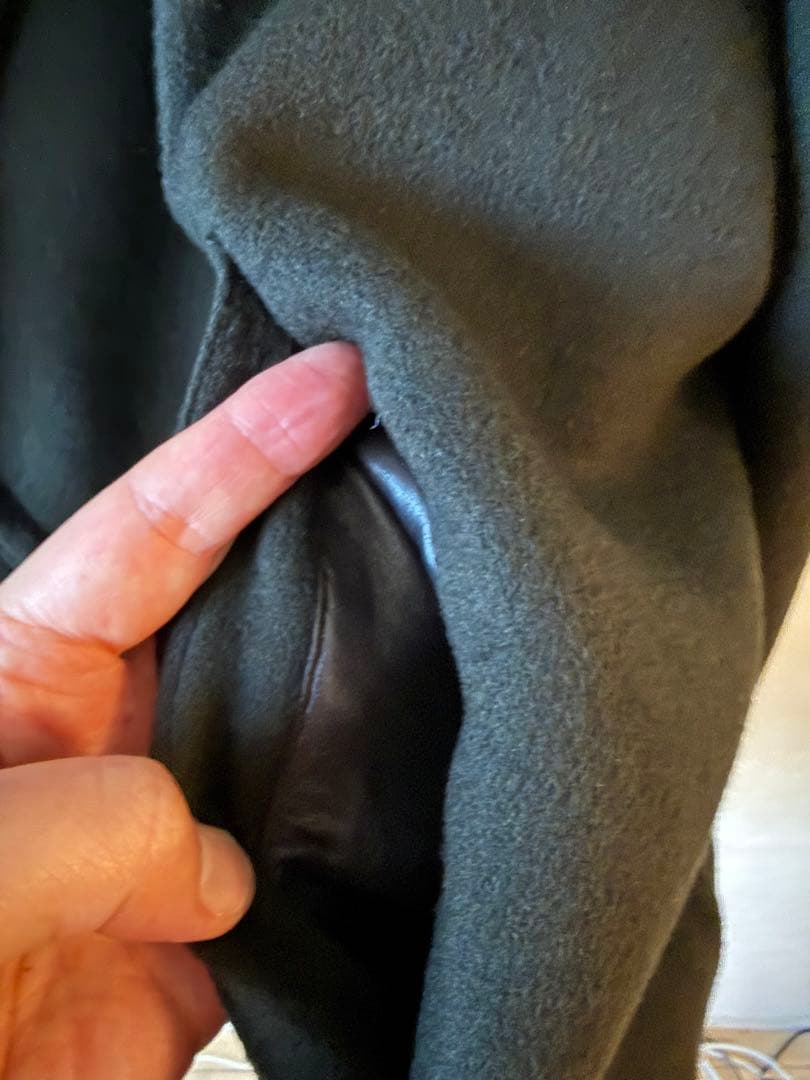 エルメス　カシミヤPコート　サイズ54 ラムスキンボア付き　状態極上