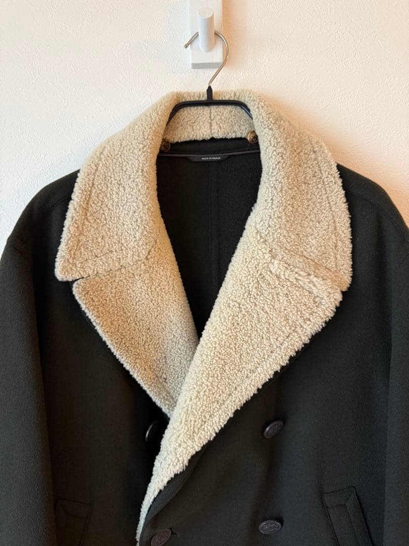 エルメス　カシミヤPコート　サイズ54 ラムスキンボア付き　状態極上