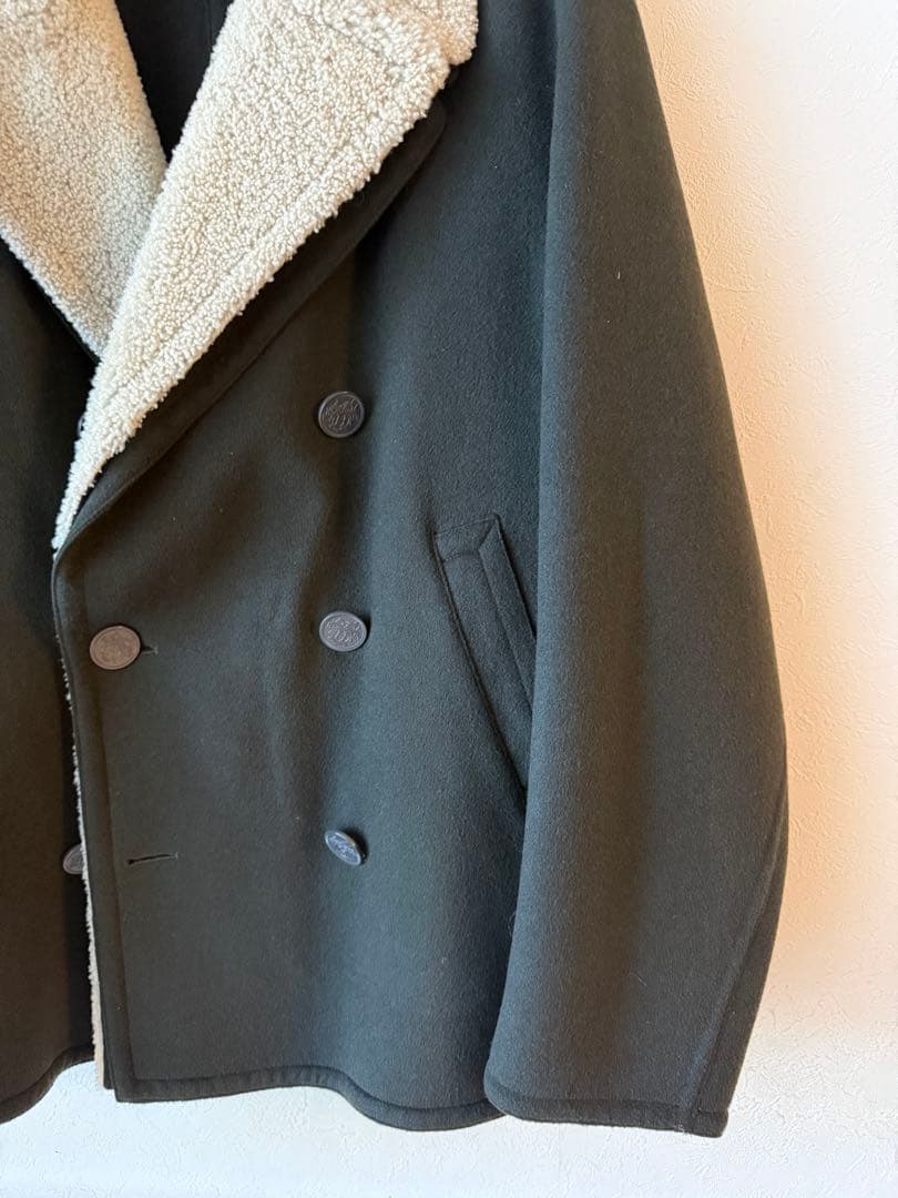 エルメス　カシミヤPコート　サイズ54 ラムスキンボア付き　状態極上