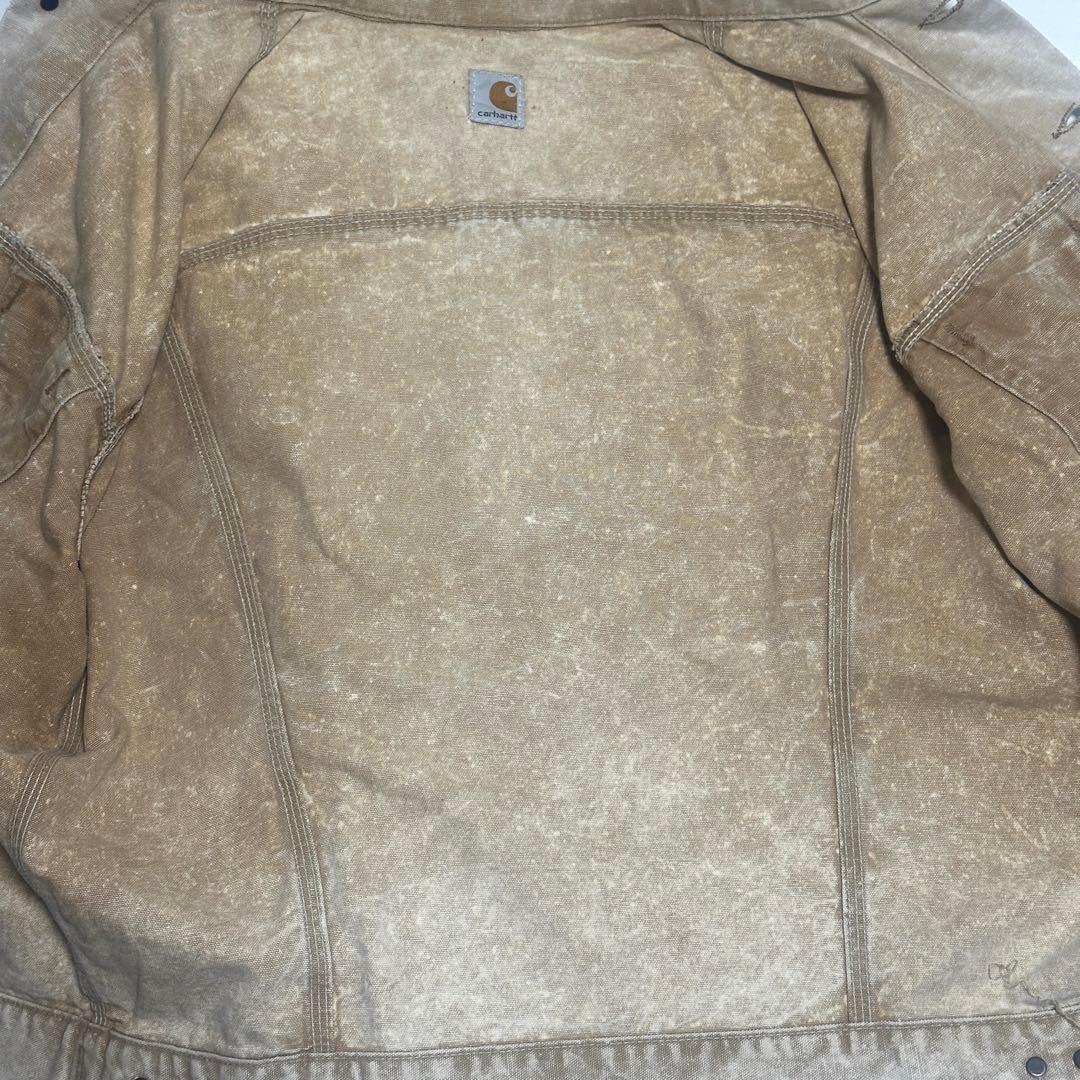 Carhartt トラッカージャケット フェード ボロ 裏地なし 80s 90s