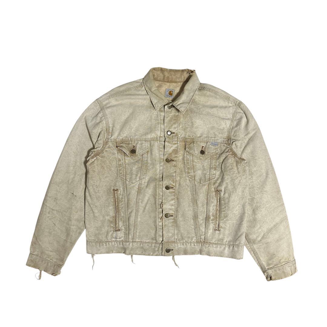 Carhartt トラッカージャケット フェード ボロ 裏地なし 80s 90s