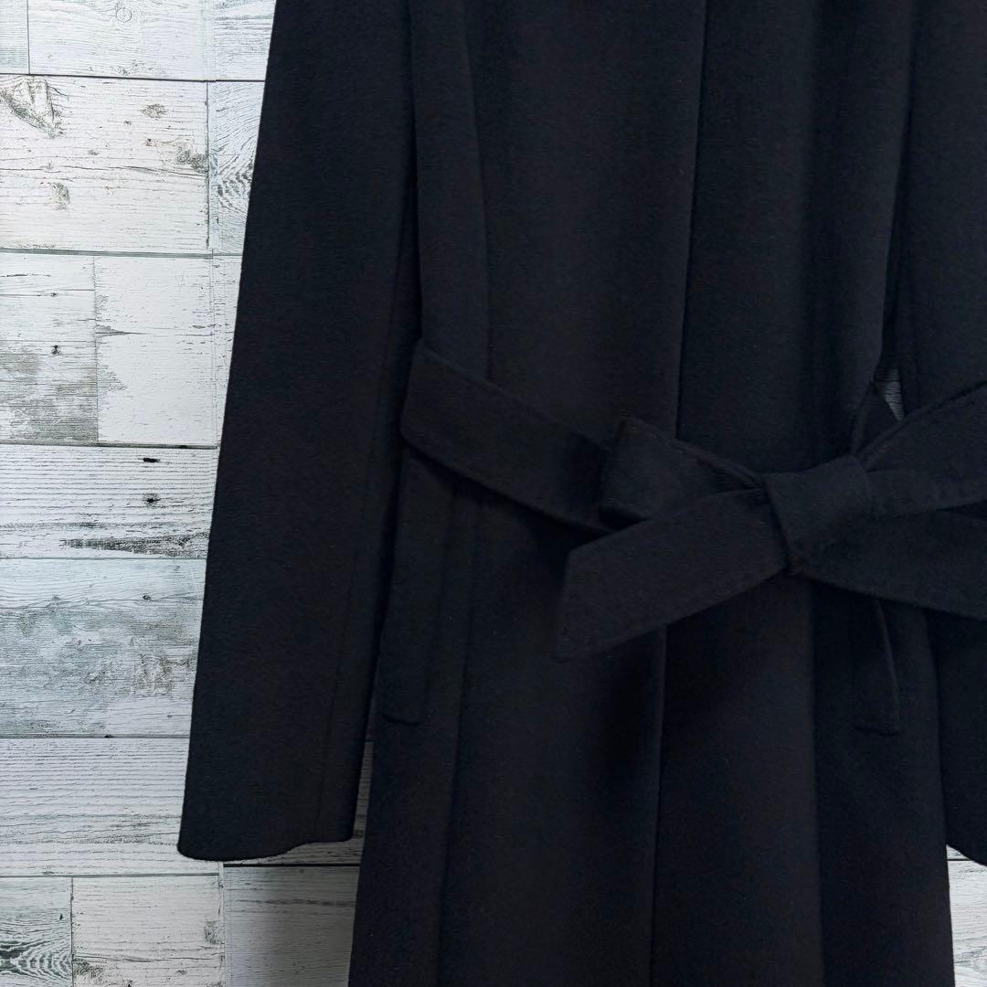 ☆美品☆ アナイ　アンゴラロングコート　ブルーフォックスファー襟　ベルト付き