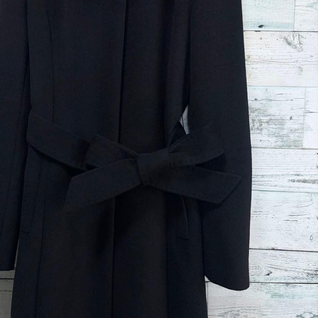 ☆美品☆ アナイ　アンゴラロングコート　ブルーフォックスファー襟　ベルト付き