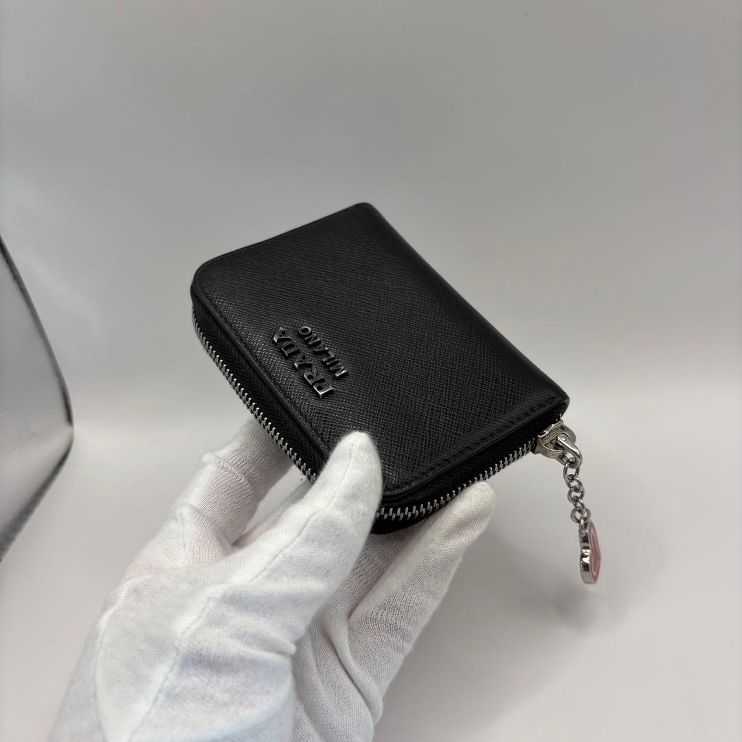 PRADA パース　ブラック　1MM268 ハート　SAFFIANO