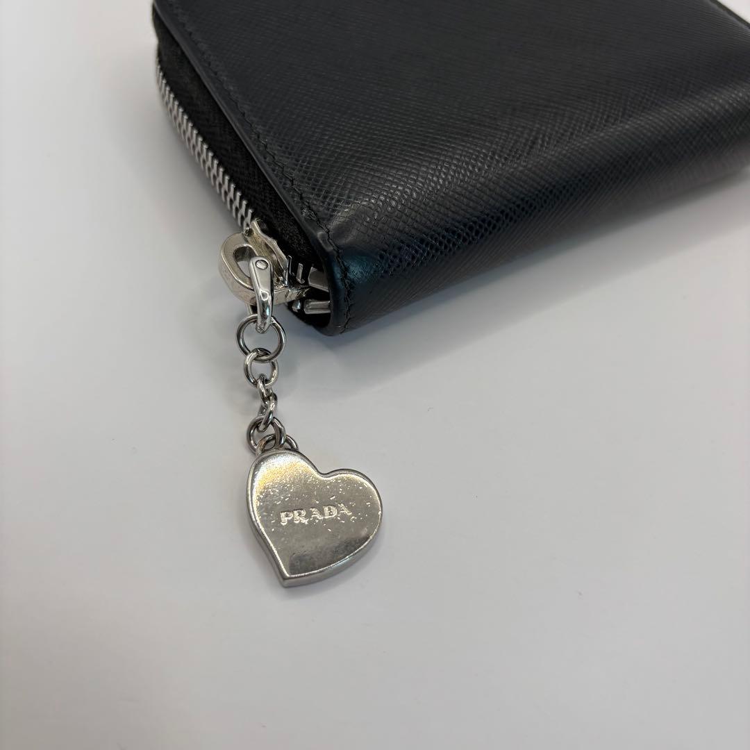 PRADA パース　ブラック　1MM268 ハート　SAFFIANO