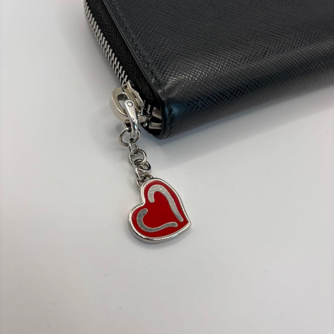 PRADA パース　ブラック　1MM268 ハート　SAFFIANO