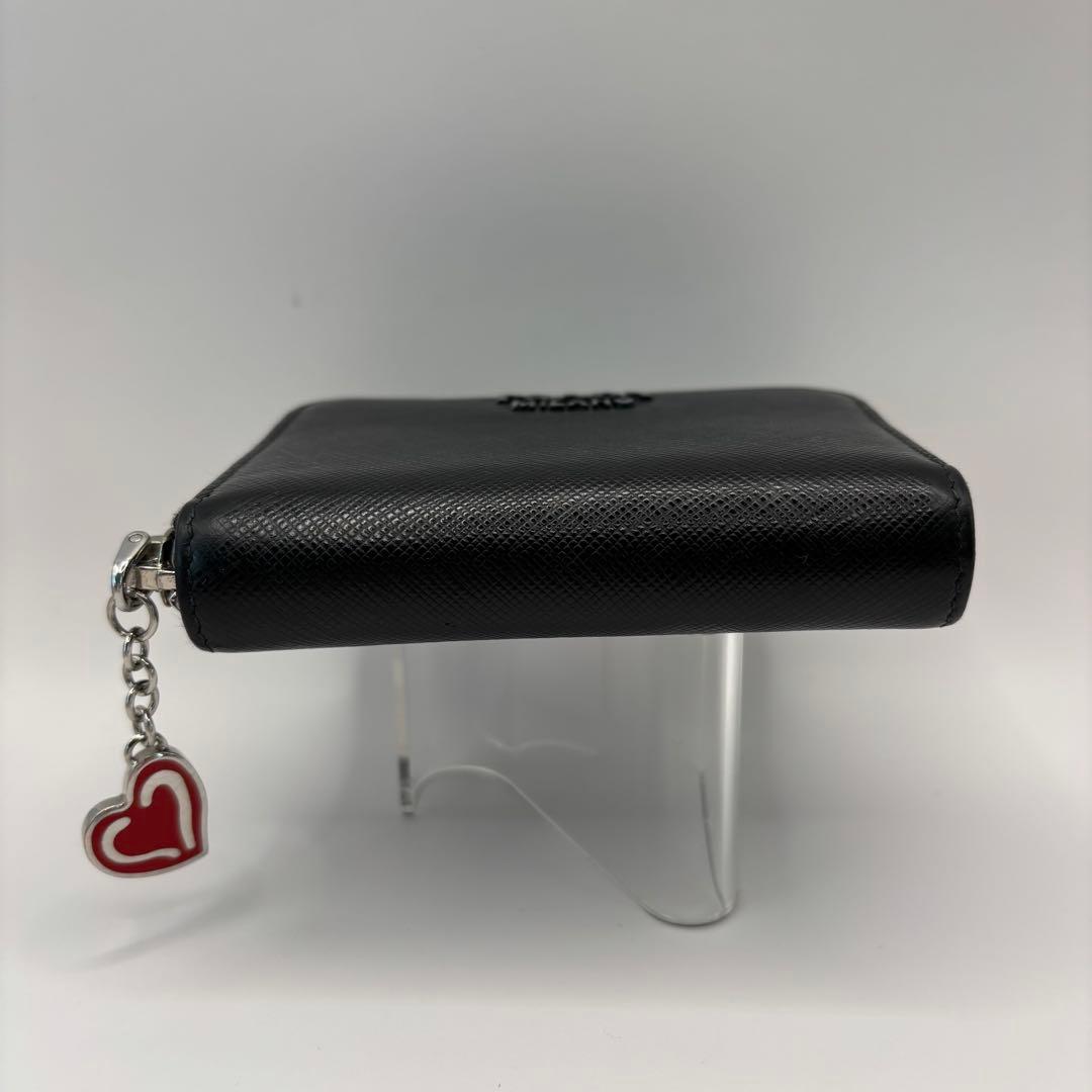 PRADA パース　ブラック　1MM268 ハート　SAFFIANO