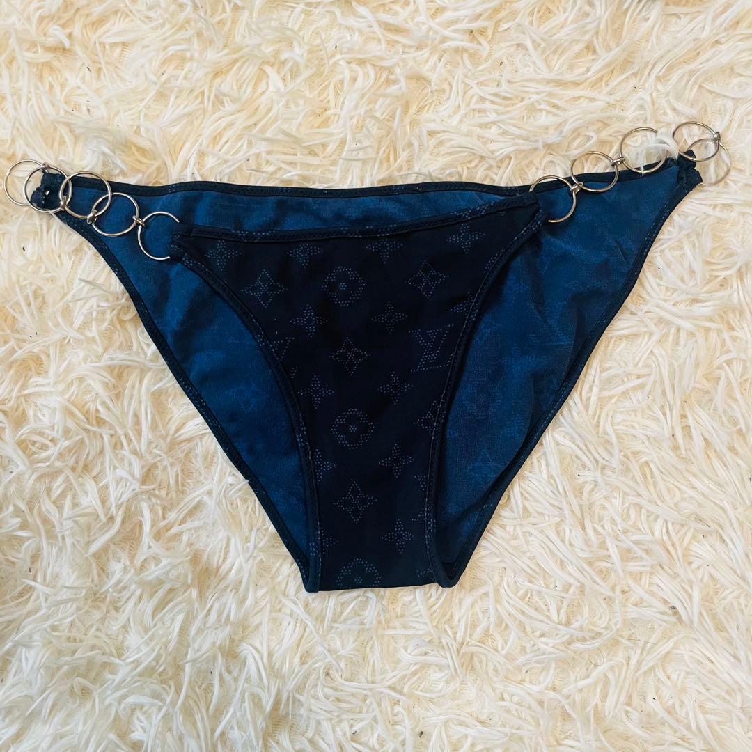ルイ ヴィトン 水着 ビキニ モノグラム チェーン ネイビー レディース 三角