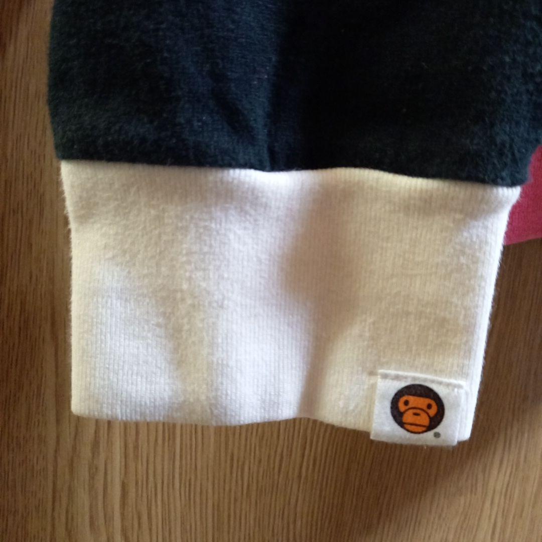 BABY MILOラガーシャツ M ピンクと黒のストライプ