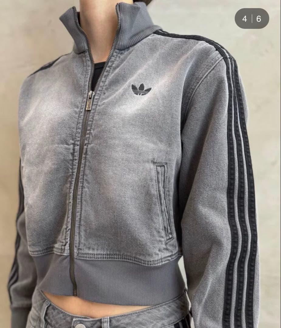 adidas アディカラーデニムトラックトップ グレー XLサイズ《完売品》⭐️