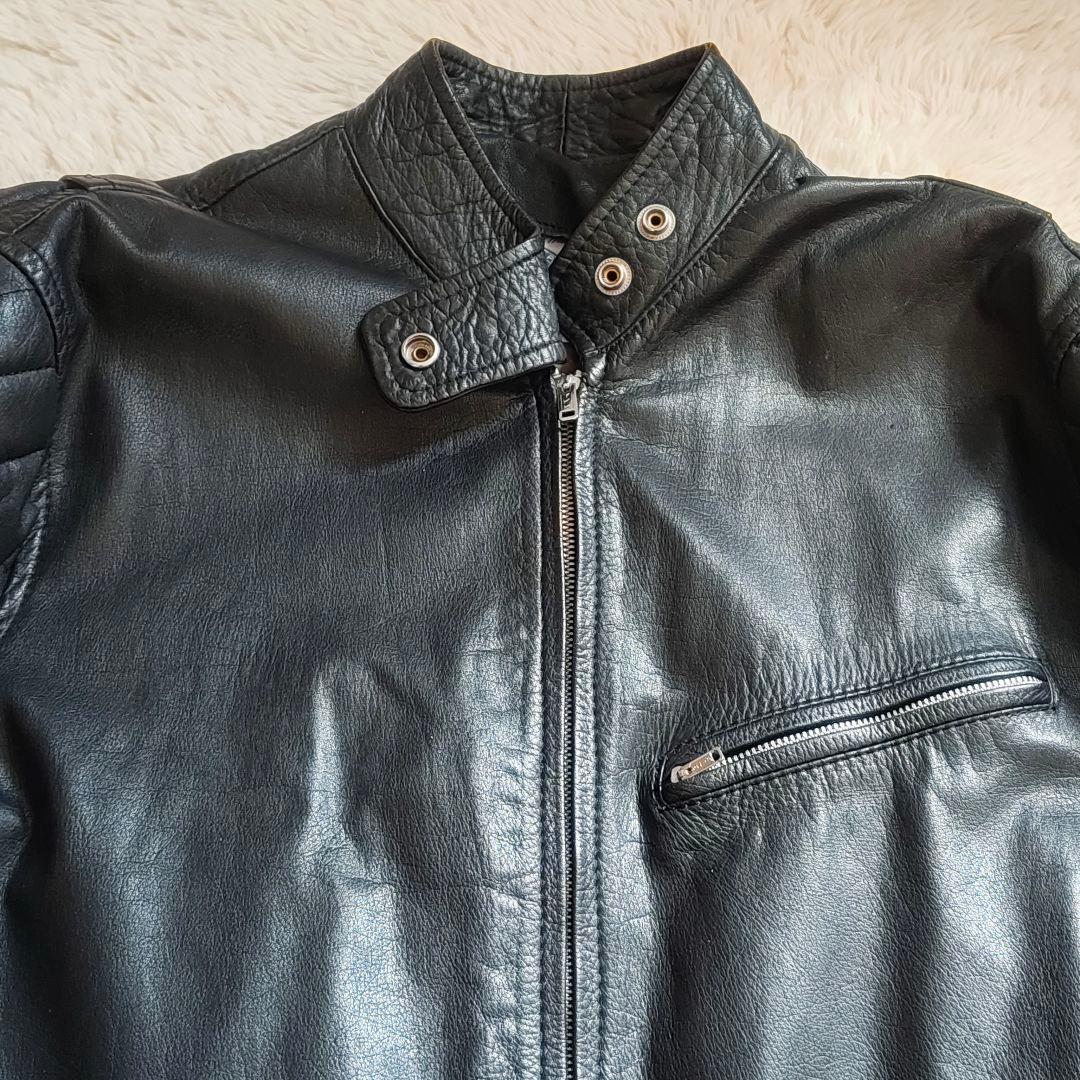 70s イノウエモーターパーツ 革ツナギ ライダースーツ ブラック