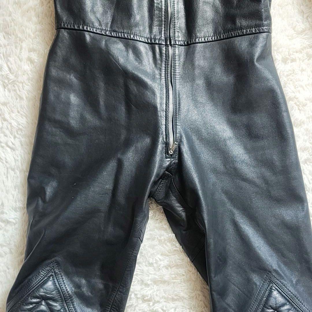 70s イノウエモーターパーツ 革ツナギ ライダースーツ ブラック