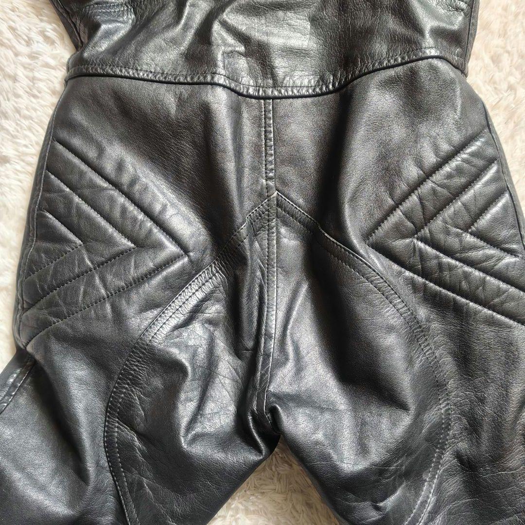 70s イノウエモーターパーツ 革ツナギ ライダースーツ ブラック