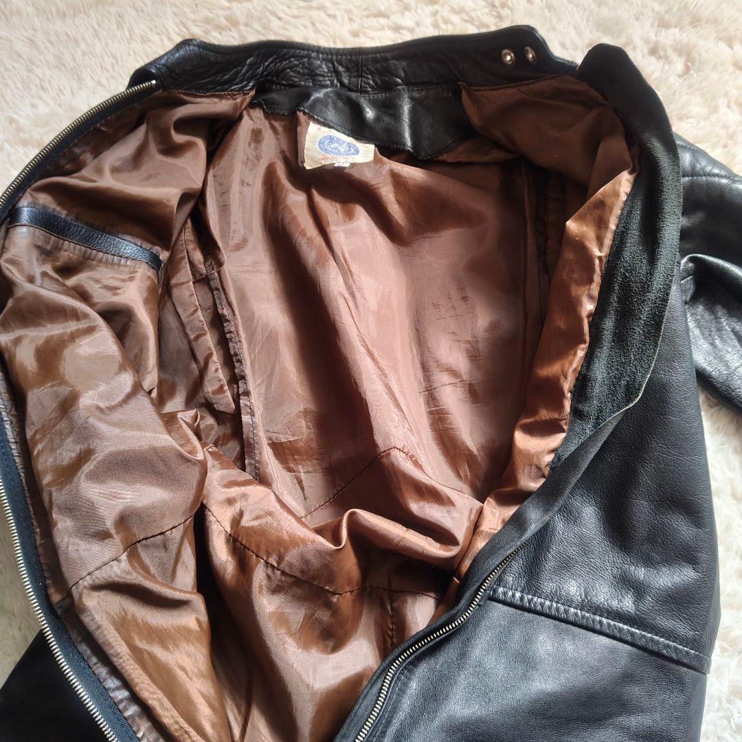 70s イノウエモーターパーツ 革ツナギ ライダースーツ ブラック