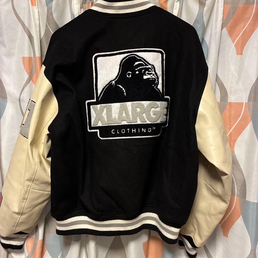 XLARGE スタジャン L ネイビー/クリーム　ストリート