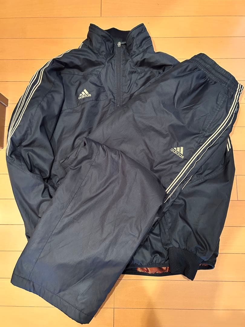 adidas プロフェッショナル ウィンドブレーカー 黒/金　セットアップ　XO