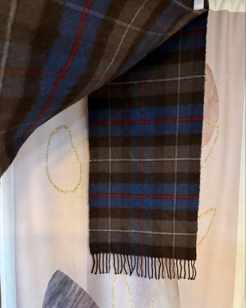 ジョンストンズ オブ エルガン タータンチェック カシミヤ100% マフラー