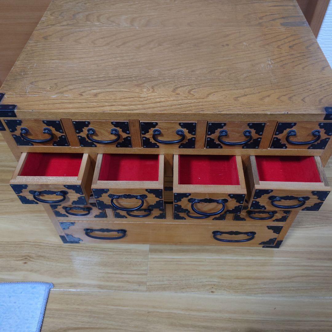 骨董品　薬箪笥　薬箱　小箪笥　5段小引き出し　17杯　昭和レトロ　和箪笥