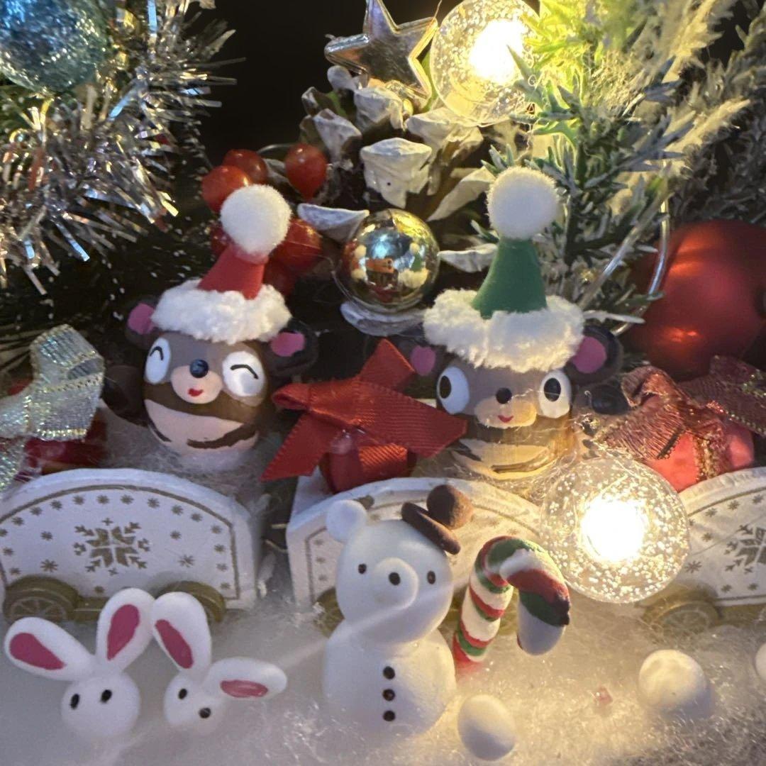 どんぐりアート♡let's goトレインクリスマスオブジェ＆タペストリー風♡