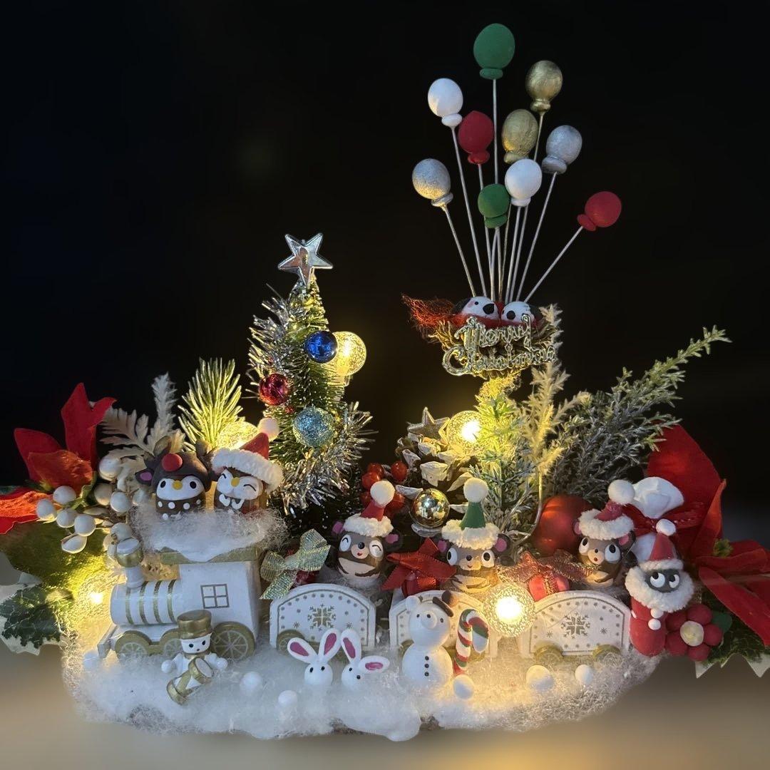 どんぐりアート♡let's goトレインクリスマスオブジェ＆タペストリー風♡