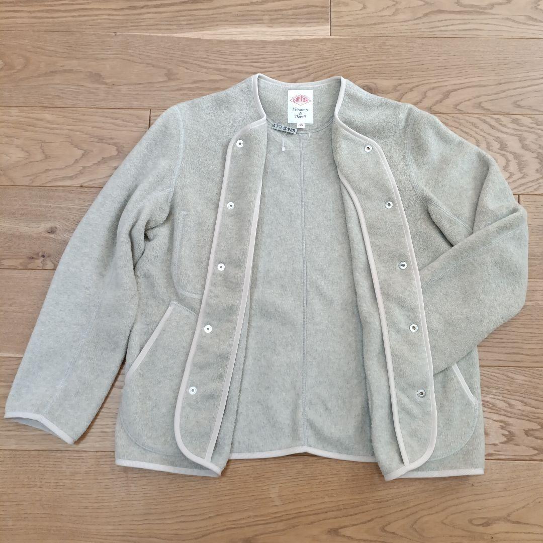 DANTON ダントン ノーカラーフリースジャケット 36（クリーニング済み）