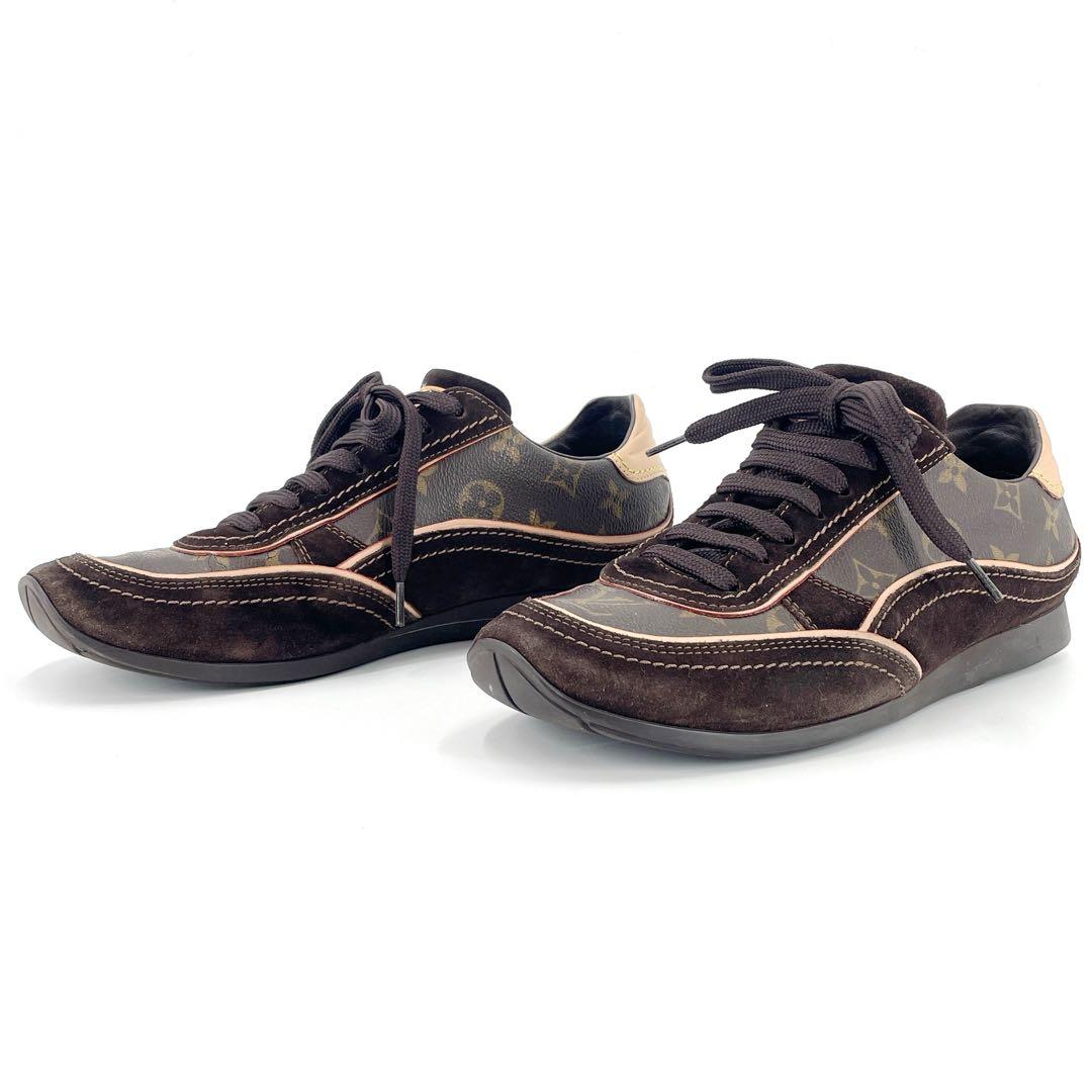 ルイヴィトン　モノグラム　靴　レディース　スニーカー　スエード　24.5㎝