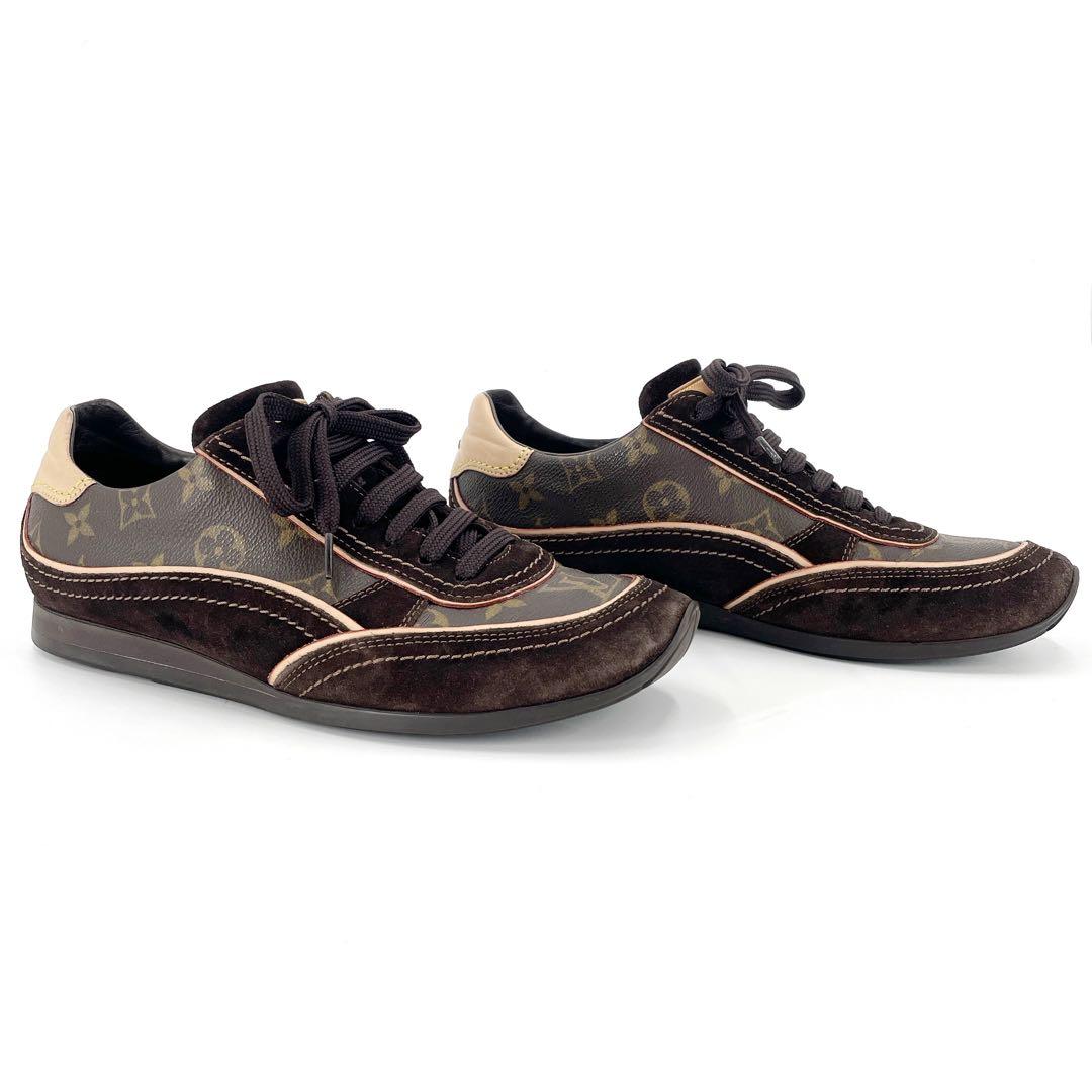 ルイヴィトン　モノグラム　靴　レディース　スニーカー　スエード　24.5㎝