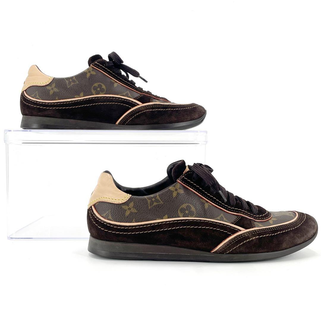 ルイヴィトン　モノグラム　靴　レディース　スニーカー　スエード　24.5㎝