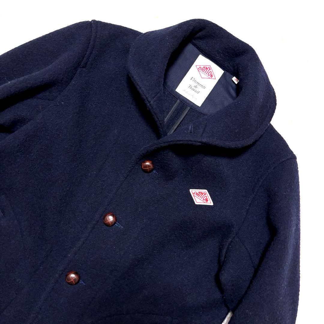 ✨美品✨ダントン　ウールモッサコート　胡桃ボタン　ネイビー　サイズ40
