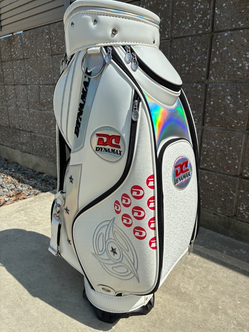 ブラックフラ割【綺麗です】DYNAMAX ゴルフバッグ・キャディバッグ ホワイト