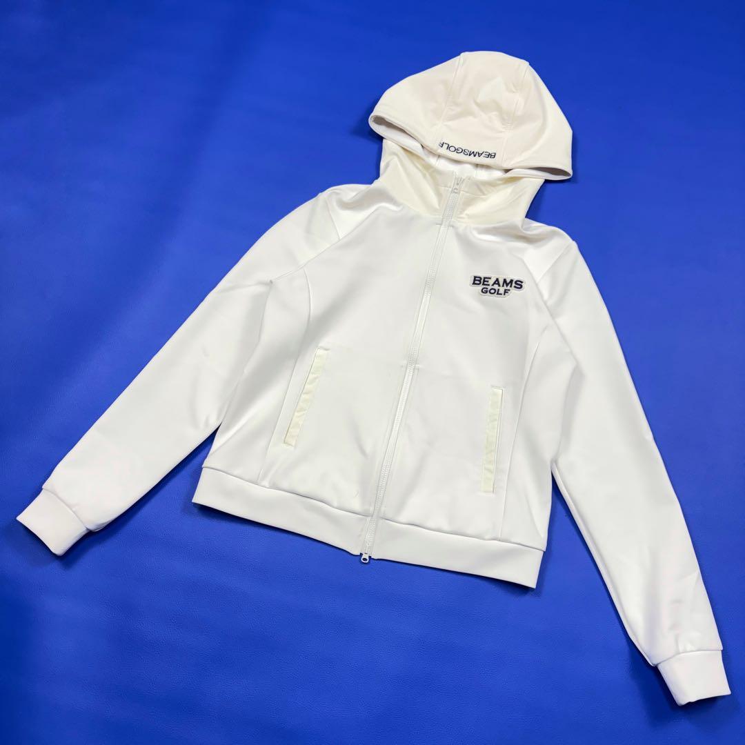 ビームスゴルフ　ダンボール フルジップ ストレッチ　パーカー　L 白　異素材