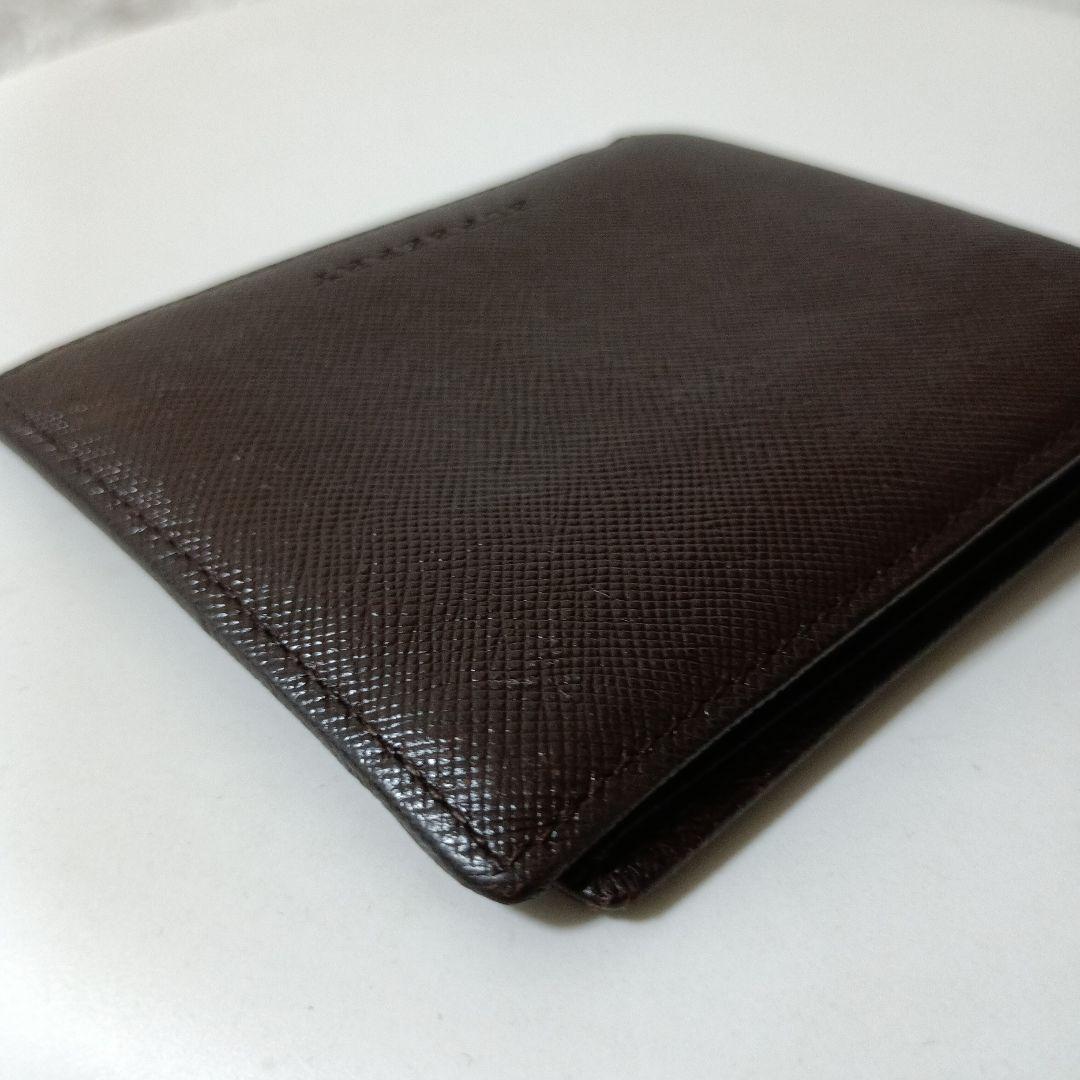 BURBERRY　バーバリー　二つ折り財布　レザー　ダークブラウン　ノバチェック