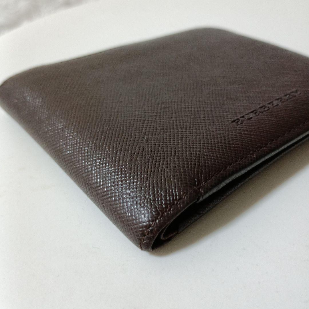 BURBERRY　バーバリー　二つ折り財布　レザー　ダークブラウン　ノバチェック