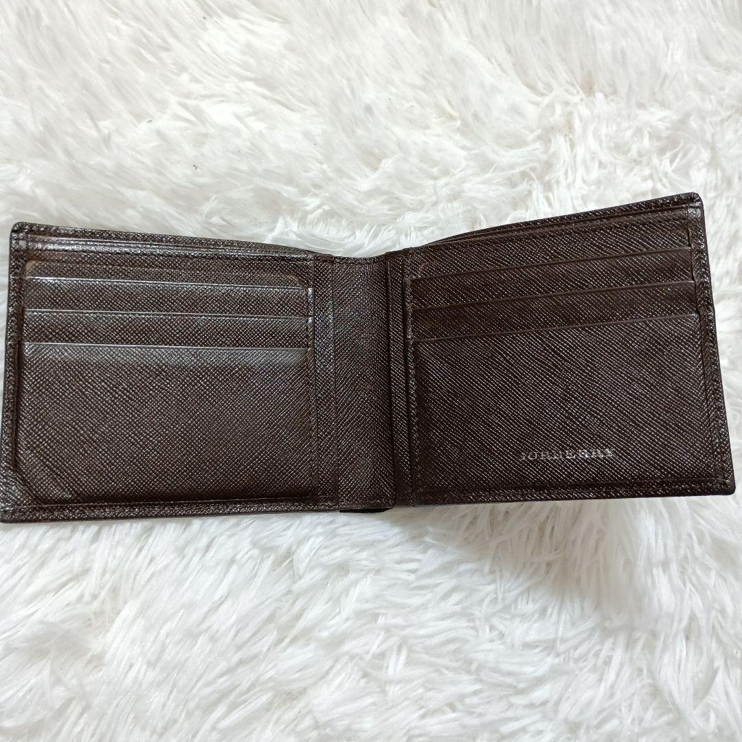 BURBERRY　バーバリー　二つ折り財布　レザー　ダークブラウン　ノバチェック