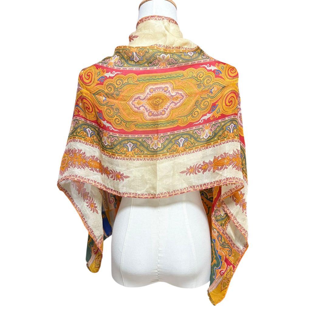 ETRO エトロ シルク100% ペイズリー 長方形 ストール