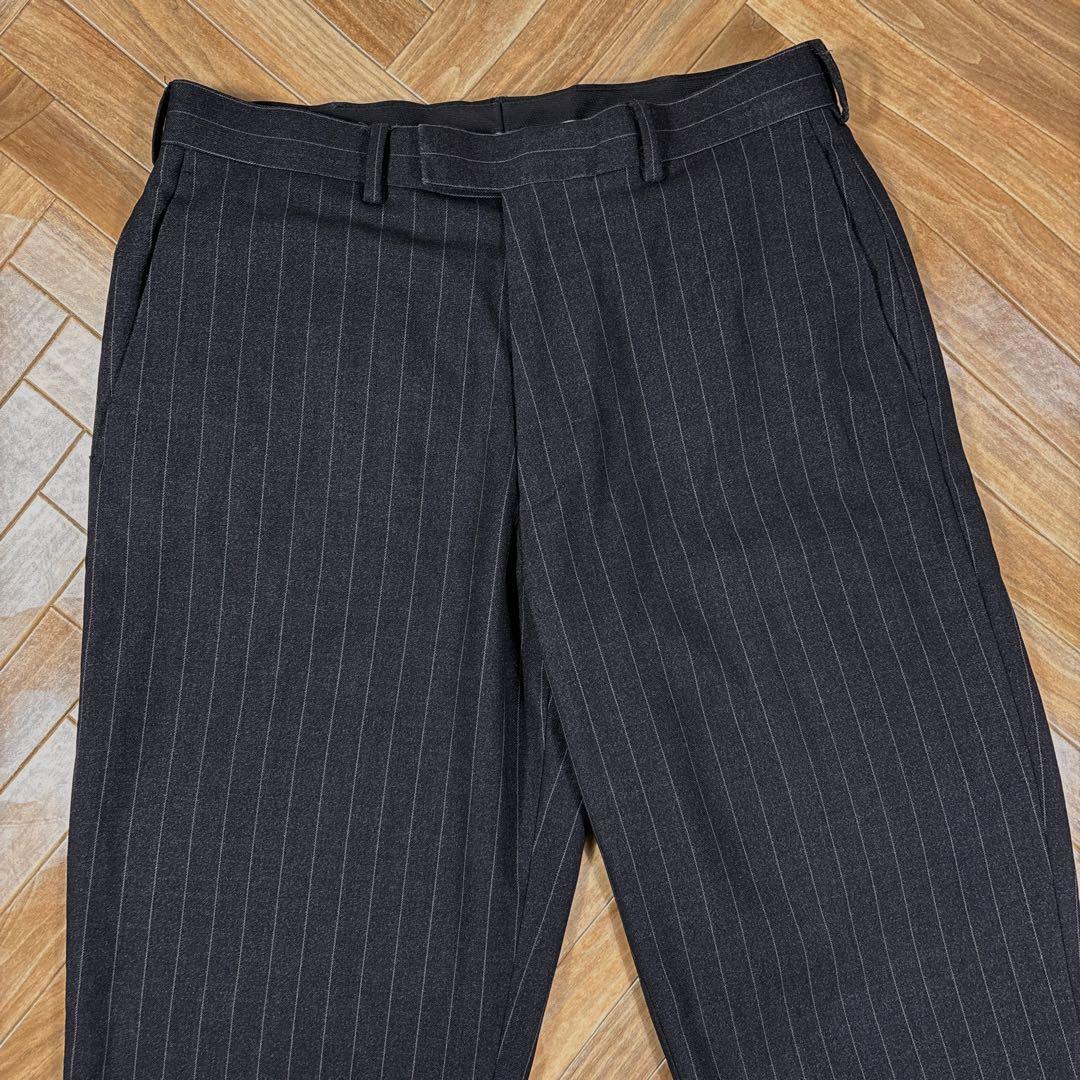 W32L30 ペリーエリス スラックス ピンストライプ ブラック