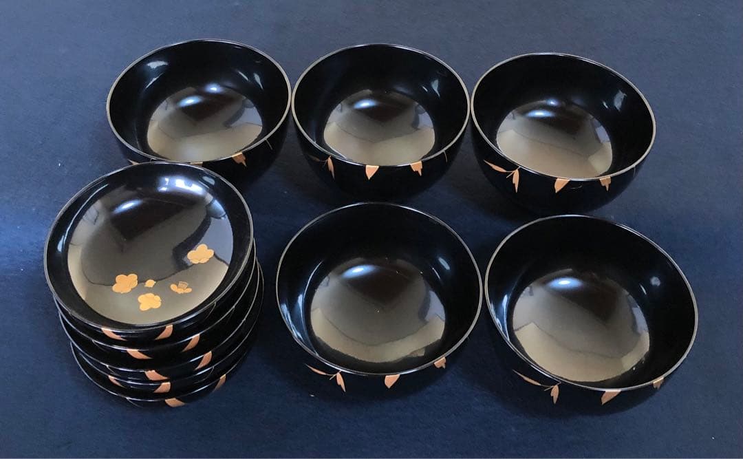 《R》輪島塗 蒔絵付 吸物椀5客 木製漆器 木箱　251218か1