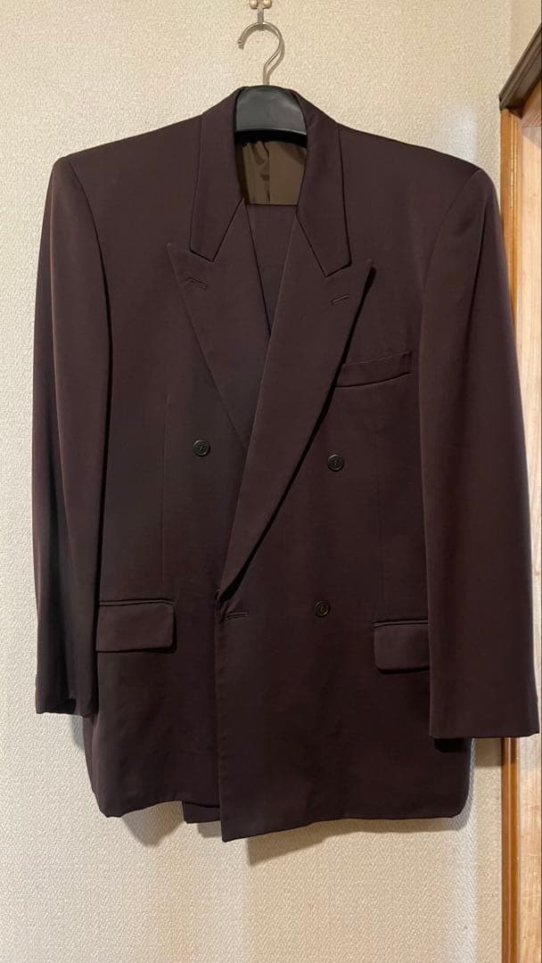 大きめスーツ　ダークブラウン ダブルブレストスーツ セット