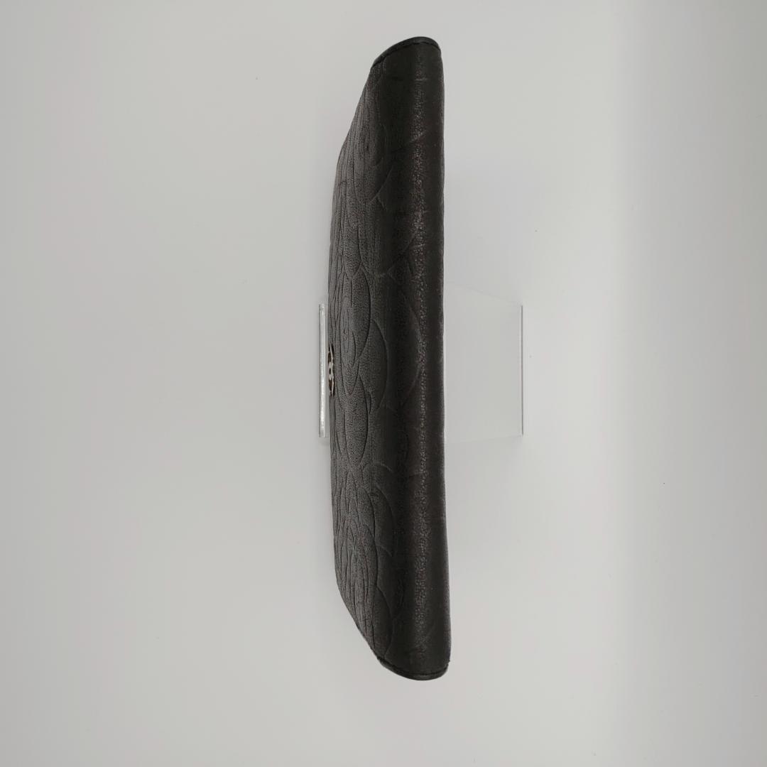 シャネル　カメリア　二つ折り　長財布　黒　ピンク　ブラック